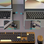 Retro Wireless Keyboard and Mouse Combo with Wrist Rest (Coffee) - Image 3