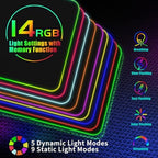 RGB Gaming Mouse Pad with 15W Wireless Charging, Extra Large LED Mousepad with 14 Light Modes, XXL Mouse Mat, Ergonomic Computer Mouse Pad with Non-Slip Rubber Base for Laptop, Gifts for Gamer/Men - Image 2