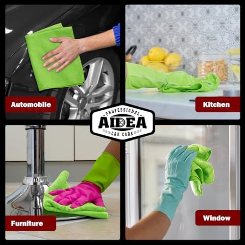 AIDEA Microfiber Cleaning Cloth, 10PK, Microfiber Towels for Cars, 12"×12" - Image 5