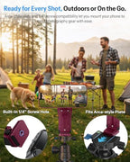 OMOTON TP02-Pro 5 in 1 Magnetic Phone Holder for Vlogging Essentials, Red - Image 4