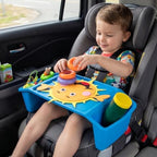 Basicwise 2-Pack Blue Activity Desk Tables with Cup Holders & Storage - Image 7