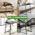 2PK TV Tray Table with Cup Holder, w/6 Height & 3 Tilt Angle - Image 7