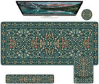 iCasso Mouse Pad with Wrist Rest,Ergonomic Large Desk Mat Set, Deep Green by iCasso