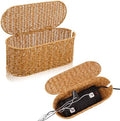 Cable Management Box, Handmade Rattan Cord Organizer for Power Strip by Cantalop