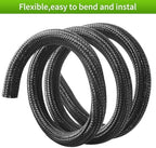 Split Wire Loom 3/4 Inch 50ft, Braided Cable Sleeve for Cable Management, Cord Protector for Pets, TV, Desk & Automotive, Black - Image 3