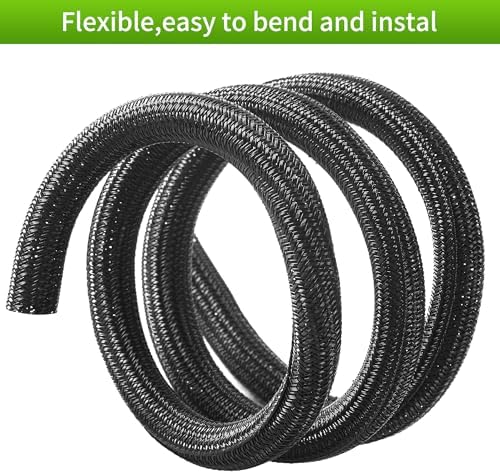 Split Wire Loom 3/4 Inch 50ft, Braided Cable Sleeve for Cable Management, Cord Protector for Pets, TV, Desk & Automotive, Black - Image 3