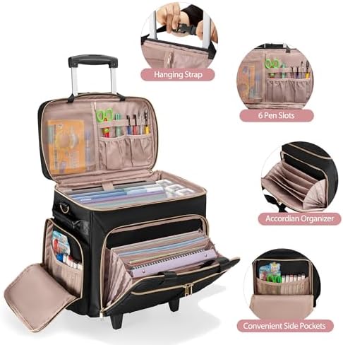 Rolling Teacher Bag with Wheels, Teacher Tote Bag Fits 15.6" Laptop - Image 3