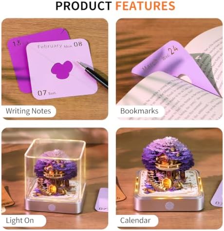 3D Calendar 2027, 3D Creative Time Piece Calendar 2027，Daily Tear-Off Memo Pad with Light, Paper Carving Desktop Decoration, 3D Art Calendar Memo Pad,Unique Holiday Craft Gift - Image 6