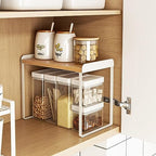 Mitus Stacking Wood Shelf Organizer, Counter Cabinet Storage Rack, 12 inch - Image 5