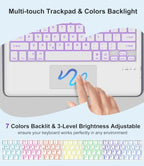 Touch Keyboard Case for Samsung Galaxy Tab S11 Ultra 14.6 Inch 2025, Galaxy Tab S11 Ultra Case Keypad with Precise Trackpad, Backlit Keyboard Cover with Pen Holder for Samsung Tablet 14.6'', Lavender - Image 3