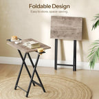 HOOBRO Folding TV Tray Table with Cup Holder & Side Tray, Snack Table - Image 6