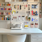 Pegboard Organizer Set 42Pack Peg Board Baskets Hooks Bins Cups(White Pink) - Image 7