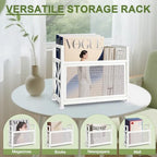 Extra Large Magazine Holder, Metal Magazine Rack Floor, Magazine Storage Basket, Mesh Magazine File Holder, Magazine Holders for Shelves, Magazine Stand for Desk, Folder Organizer Bin for Magazines - Image 6