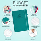 Clever Fox Budget Planner Pro with Cash Budgeting Envelopes, Turquoise - Image 2