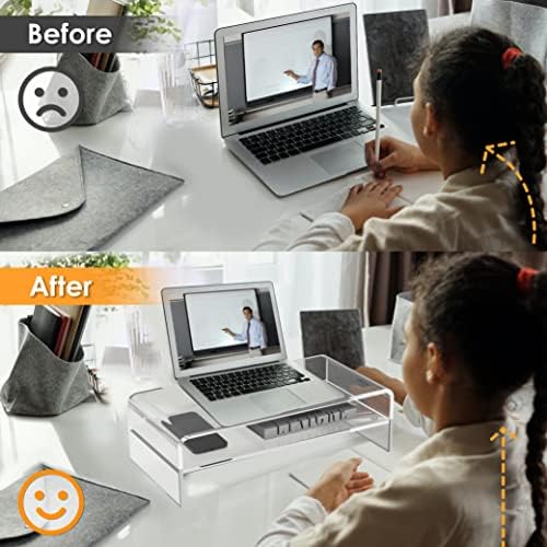 Acrylic Monitor Stand Riser Clear Computer Monitor Stand (Big) - Image 3