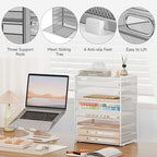 SUBEKYU 9 Tier Paper Letter Tray Desk Organizer with Handles - White Metal Mesh File Holder Paper Sorter Desk Organizer for Office Home School, Include 6 Pcs Adjustable Slid Tray, 6 Colors Available - Image 6