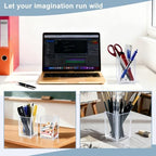 20 Pack Clear Acrylic Pen Holders, Bulk Pencil Cup Desk Organizers - Image 4