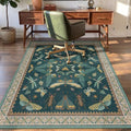 Vintage Insect Office Rug for Rolling Chairs, 48" x 60" Washable Desk Rug by JTJ