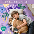 DUKINO 2x8 Washable Runner Rug, Floral Non Slip Kitchen Runner Rug, Purple - Image 4