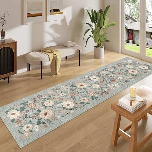 DUKINO 2x8 Runner Rug, Washable Runner Rug for Kitchen Non Slip, Sage Green - Image 4