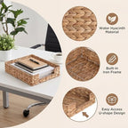 Set of 2 Letter Tray Water Hyacinth,Desk Organizer for Office Supplies - Image 4