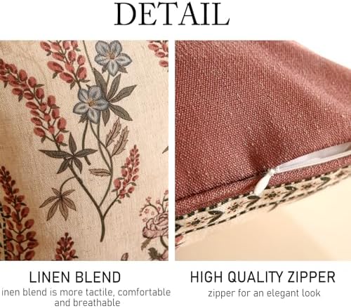 ISAENNE Designer Linen Throw Pillow Cover,Set of 2,20"x12"-Helena C - Image 5