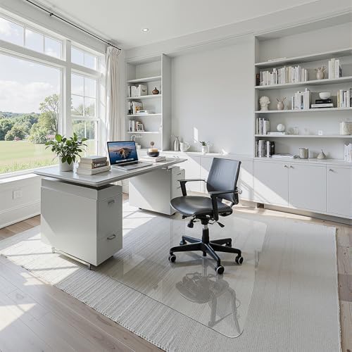 30"x48" Tempered Glass Office Chair Mat for Carpet & Hardwood Floor - Image 3