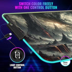 RGB Gaming Mouse Pad Large Extended Desk Mat 35.4x15.7 XXL XXXL Mousepad LED Light Up Keyboard Mat PC Gamer Desk Pad Gaming Accessories Extra Big Mouse Mat for Desk - Shadowlands Odyssey - Image 5