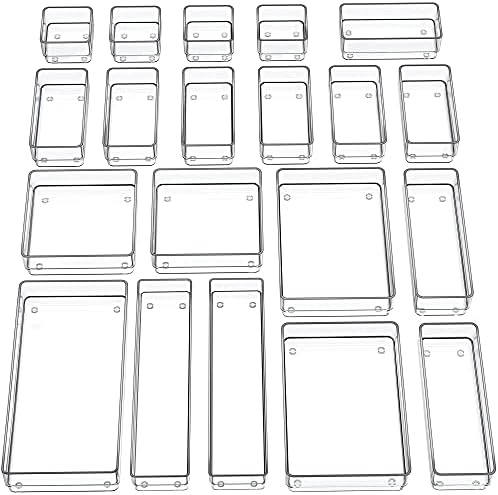 SMARTAKE 20-Piece Drawer Organizer with Non-Slip Silicone Pads, 7-Size by SMARTAKE