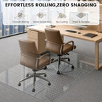 Office Chair Mat for Carpeted Floor, 46 × 72 Inch Low Pile Carpet Rolling Chair Mat, Large Plastic Computer Office Floor Mat, Thick Wear-Resistant PVC Carpet Protector Mat, Smooth Gliding Movement - Image 4