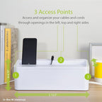 in-Box Cable Box Set with Extra Large Surge Protector Concealer Cable Management for Under Desk and Mobile Charging Station Power Strip Organizer for Desktop, White - Image 7