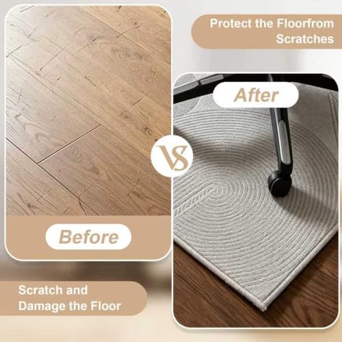 Office Chair Mat - for Hardwood Floors, Large Non-Slip Easy-Clean Floor Protection Blanket (Light Gray, “60 x 48in”) - Image 4