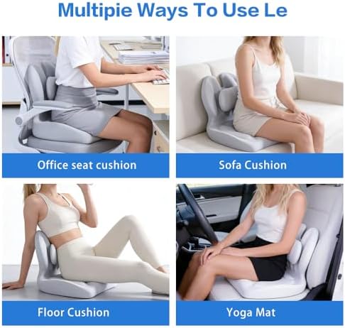 Adjustable Memory Foam Lumbar Cushion - Ergonomic Lower Back Support Pillow with Cotton Cover, Mid-Height Customizable Design for Office Chair, Car Seat, Long Sitting (Gray, Large) - Image 6