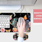 Mouse Pad,Large Desk Mat Set, 4in1 XL Mousepad + Keyboard Wrist Rest+Mouse Wrist Rest+Coaster with Ergonomic Desk Pad for Home Office Table Computer Cover -Butterfly Moon Flower - Image 4
