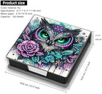 4Pcs Animals and Trees PU DIY Diamond Art Painting Sticky Notes Holder (640 Blank Notepads) Cube Note Box Mosaic Craft Set for Office Accessories Desk Office Workplace - Image 7