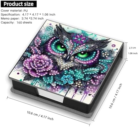 Diamond Art Painting Note Box, 4pcs Animals PU Gem Art Storage Container with 640 Sheets, Relaxing DIY Craft Kit for Home Office Organization Birthday Anniversary - Image 5