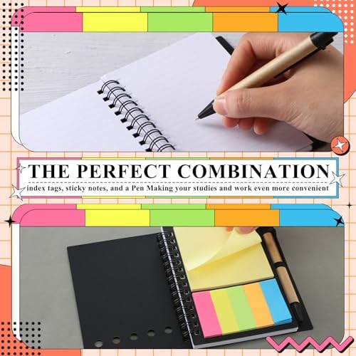 Qilery 80 Pack Lined Spiral Notebook Bulk Small Notepad and Pen Set - Image 3