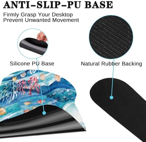 Arttown Keyboard Mouse Pad Set, 4 in 1 Desk Mat Set Ocean Dolphin - Image 5