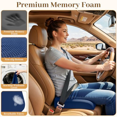 TranquilRelax XL Memory Foam Seat Cushion for Office Chair, 3.35-Inch, Blue - Image 2