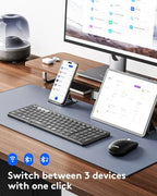 Foldable Keyboard and Mouse, Samsers Folding Bluetooth Keyboard Combo, 2.4G + BT5.0 x 2, Full-Size Portable Travel Keyboard & Rechargeable Wireless Mouse for Windows Android iOS Mac OS, Classic Black - Image 2