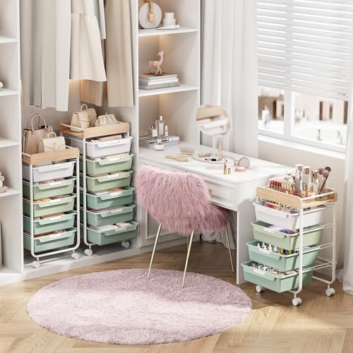 SYKIARIOL Rolling Storage Utility Cart with 5 Drawers,Green - Image 6