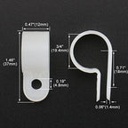 BAOMAIN 3/4-Inch R-Type Cable Clamps, 500-Pack Wire Nylon Wire Management Clips, UC-5 Screw-On Cord Fasteners for Home, Office, and Industrial Use - Image 2