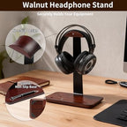 Walnut Wood Headphone Stand with Pen Holder - Image 3