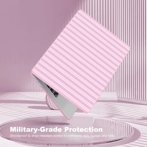 Teryeefi Case for MacBook Air 13.6 inch M5 M4 M3 M2 (2022-2026 Release), Pink Striped - Image 6