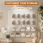 20PCS Pegboard Organizer Accessories, 10 Clear PET Jars with Lids & 10 Open ABS Bins, Fits 1/8” & 1/4” Pegboards, Wall Organizer Set for Garage, Workshop, Craft Room, Office & Home - Image 3