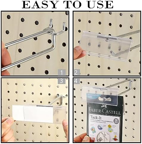 Thyle 30 Pcs Metal Scan Hook with Label Holder for 1/8" to 1/4" Pegboard, Peg Board Hooks with Price Tag, Pegboard Wall Accessories for Home Garage Retail Display Supplies (4,6,8 Inch) - Image 4