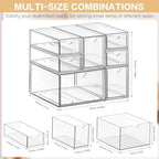 Desk Organizer with 7 Drawers, Clear, Stackable - Image 2