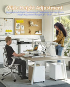 YIHAYO 32" Electric Standing Desk Converter, Adjustable Desk Riser, White - Image 3