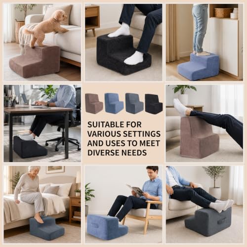 Foot Rest for Under Desk at Work,2-Tier Ergonomic Footrest for Office, Gray - Image 7