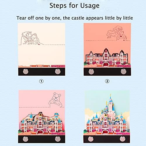 3D Sticky Note Paper Memo Pad,Fairy Tale Castle Notepad 3D Paper Card Craft Character Silhouette Desk Decoration DIY Creative Gift - Image 5